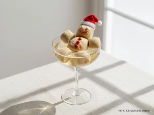 KI-generierte weihnachtliche Szene mit dem Lebkuchen-Produkt