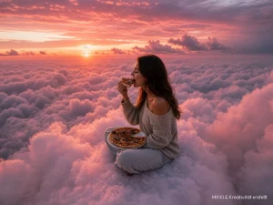 KI-generierte Stimmungsszene mit der Pizza